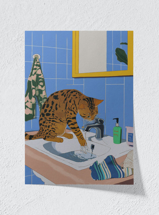 THE FELINE FOUNTAIN - Unframed