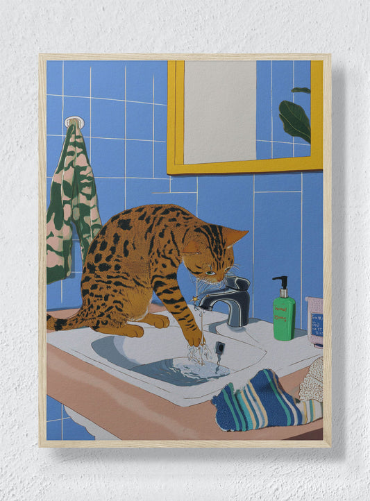 THE FELINE FOUNTAIN - Natural Frame