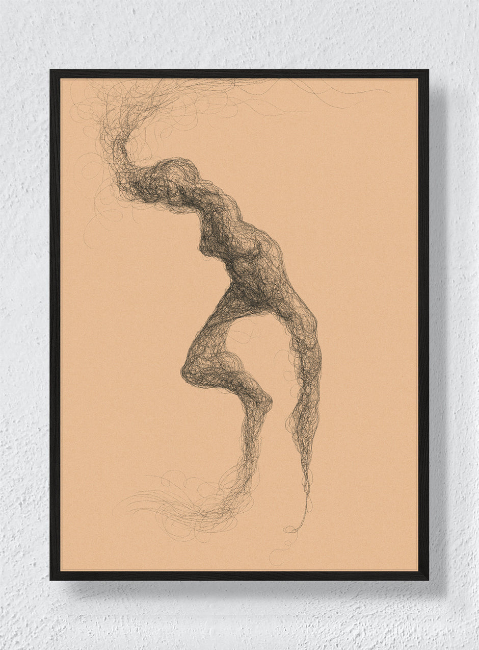 A BODY DRAWN FROM STATIC - Black Frame
