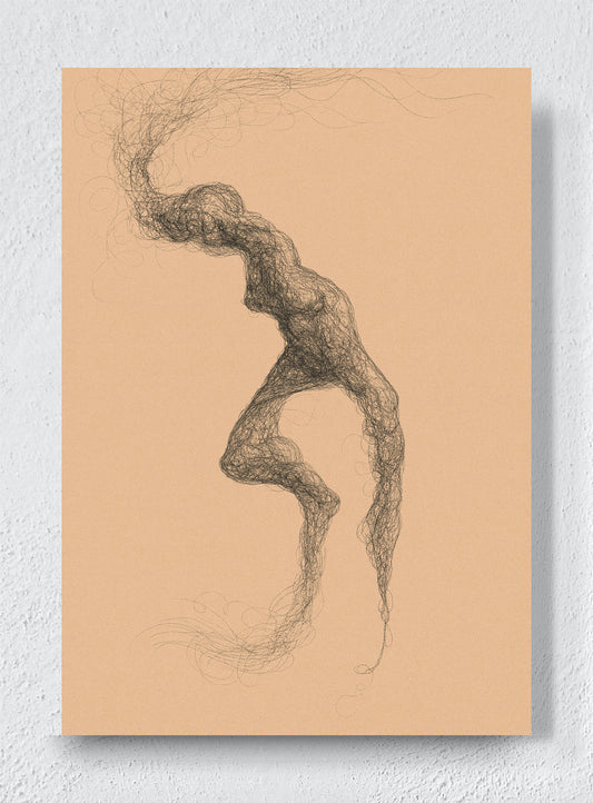 A BODY DRAWN FROM STATIC - Unframed canvas