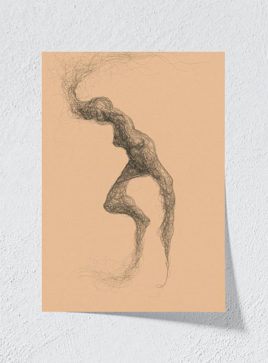 A BODY DRAWN FROM STATIC - Unframed