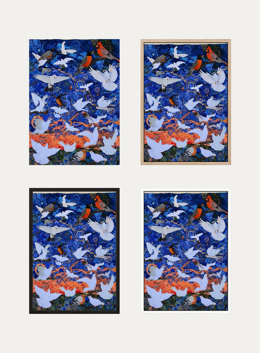 HUEDRA generated frame comparison - A CHORUS IN BLUE