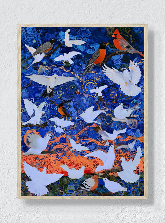 A CHORUS IN BLUE - Natural Frame