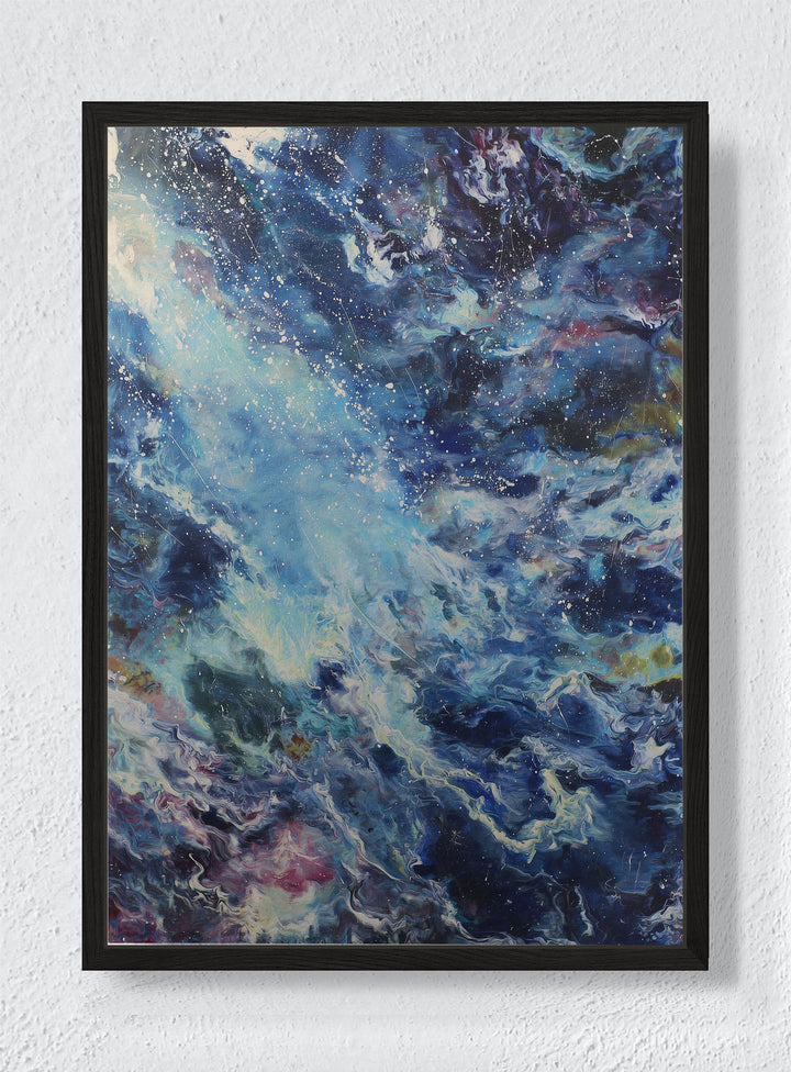 A COLLAPSE OF LIGHT INTO WATER - Black frame canvas