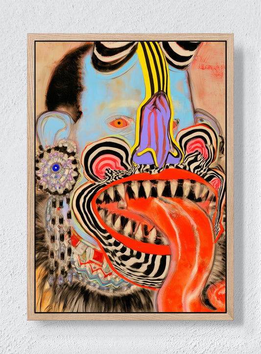 A FACE FULL OF NOISE - Natural frame canvas