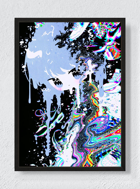 A FACE IN THE CURRENT - Black frame canvas