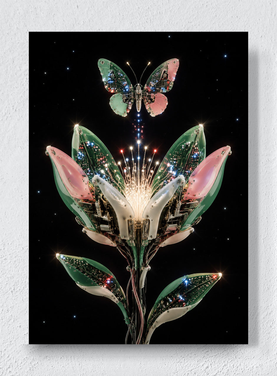 A FLOWER BUILT FROM LIGHT - Unframed canvas