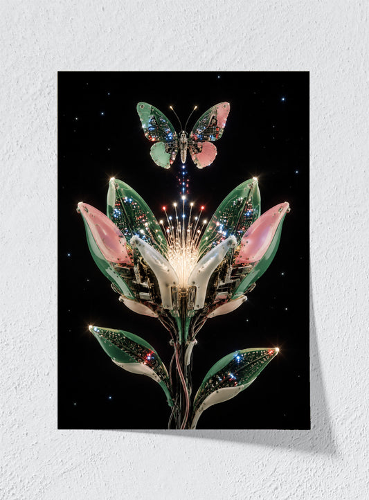 A FLOWER BUILT FROM LIGHT - Unframed