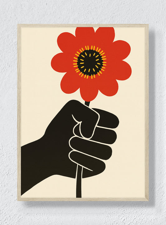 A FLOWER OFFERED IN THE DARK - Natural Frame