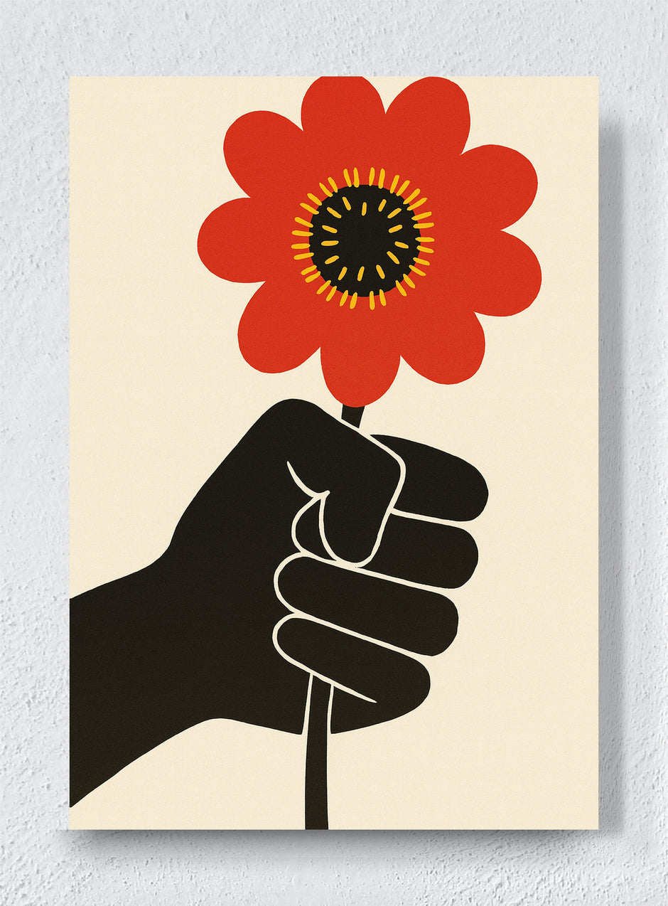 A FLOWER OFFERED IN THE DARK - Unframed canvas