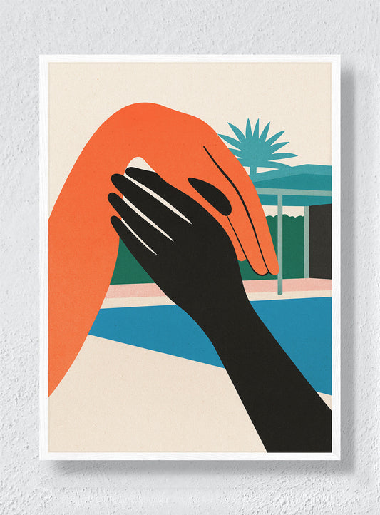 A HAND ACROSS THE SUN - White Frame