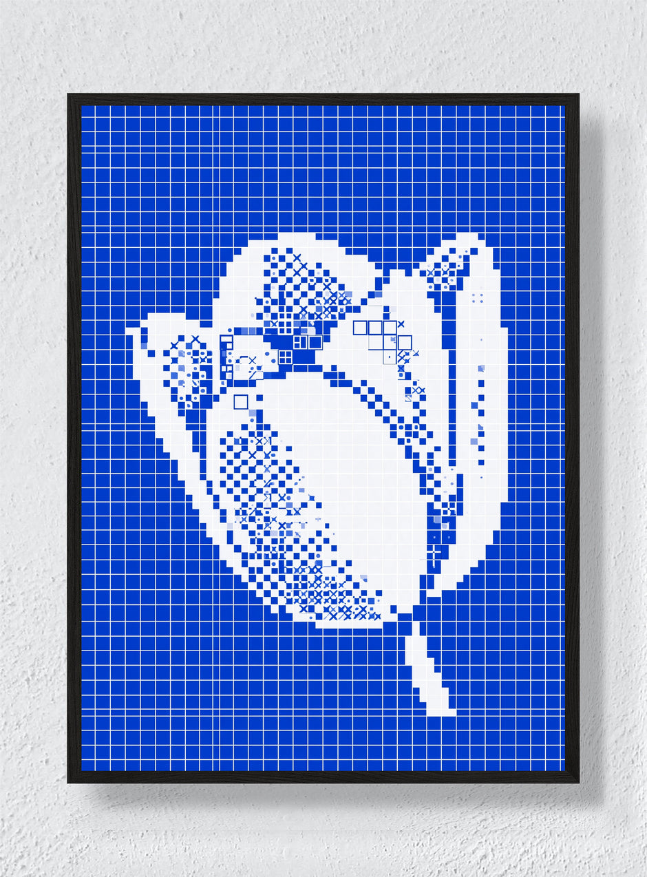 A HEART IN THE GRID - Black Frame