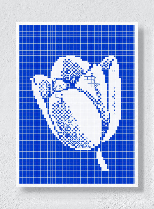 A HEART IN THE GRID - White Frame