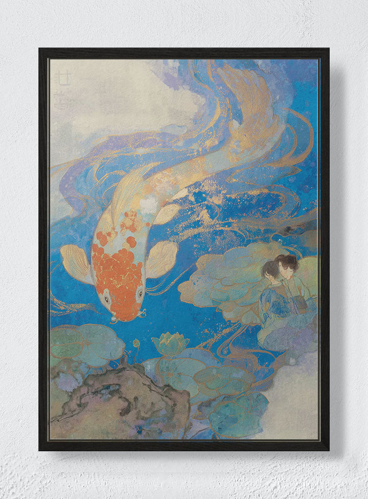 A MEMORY THAT LEARNED TO SWIM - Black frame canvas