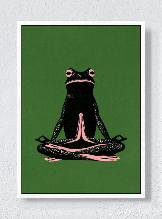 A MOMENT OF FROG - White frame canvas