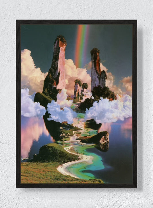 A PATH ABOVE THE CLOUDS - Black frame canvas