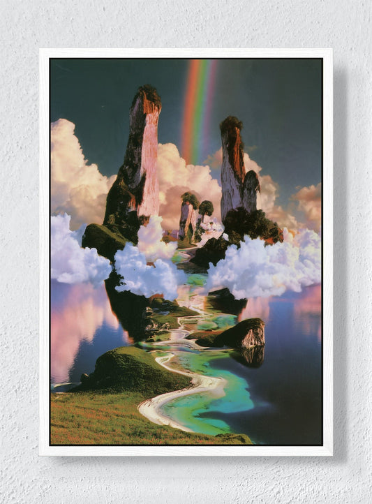 A PATH ABOVE THE CLOUDS - White frame canvas