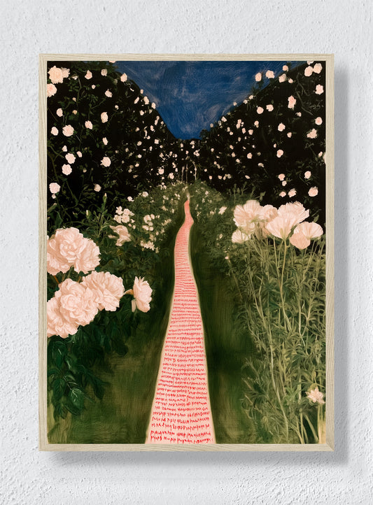A PATH THROUGH PEONIES - Natural Frame