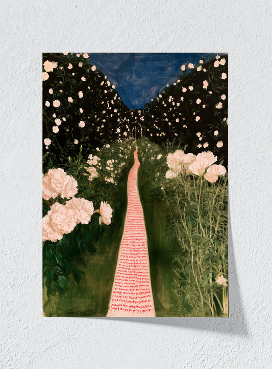 A PATH THROUGH PEONIES - Unframed
