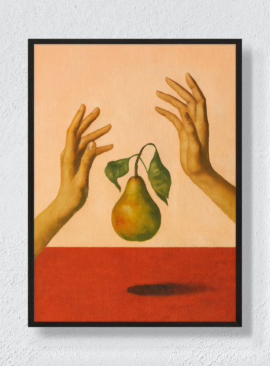 A PEAR BETWEEN PALMS - Black Frame
