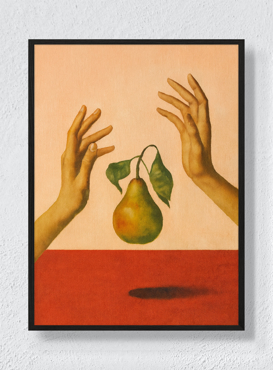 A PEAR BETWEEN PALMS - Black Frame