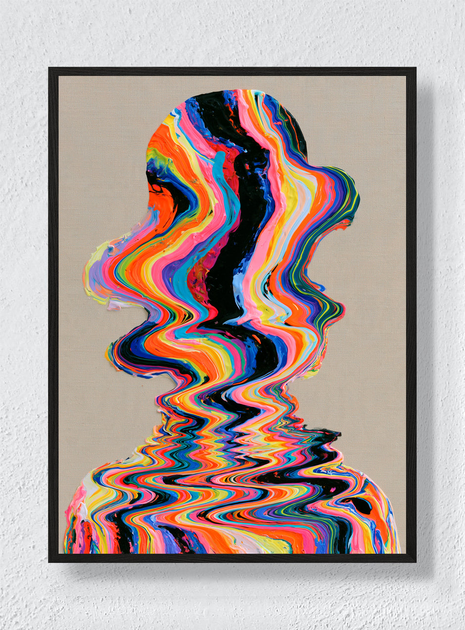 A PERSON MADE OF WAVES - Black Frame