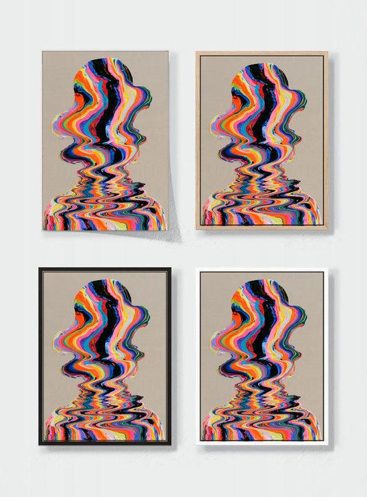 HUEDRA canvas frame comparison - A PERSON MADE OF WAVES