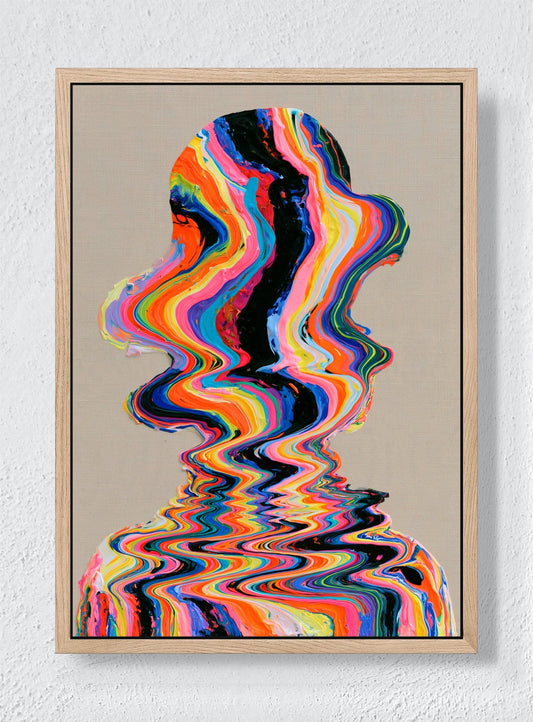 A PERSON MADE OF WAVES - Natural frame canvas