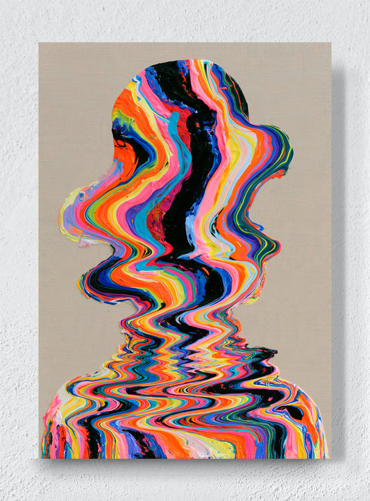 A PERSON MADE OF WAVES - Unframed canvas