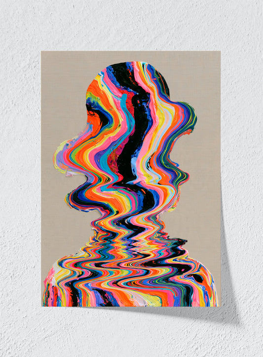 A PERSON MADE OF WAVES - Unframed