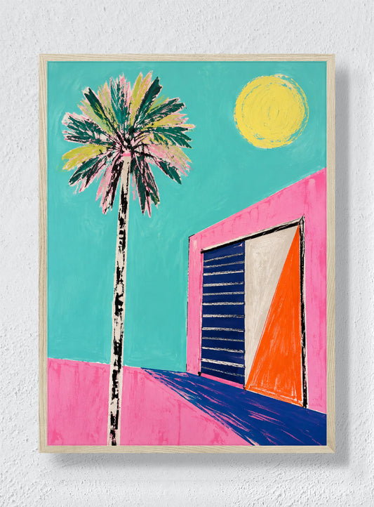 A PINK HOUSE IN THE HEAT - Natural Frame
