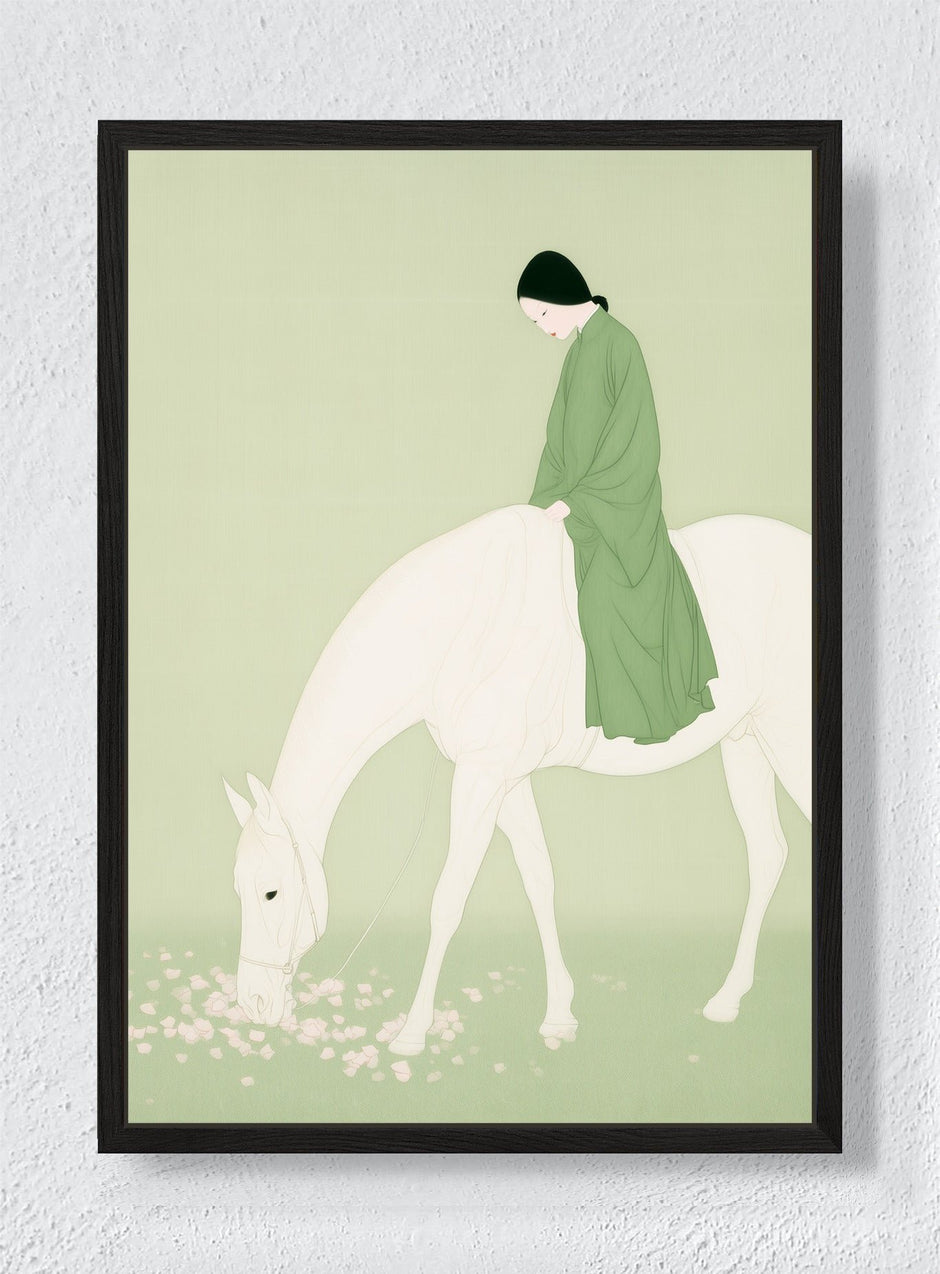 A QUIET RIDE THROUGH SPRING - Black frame canvas