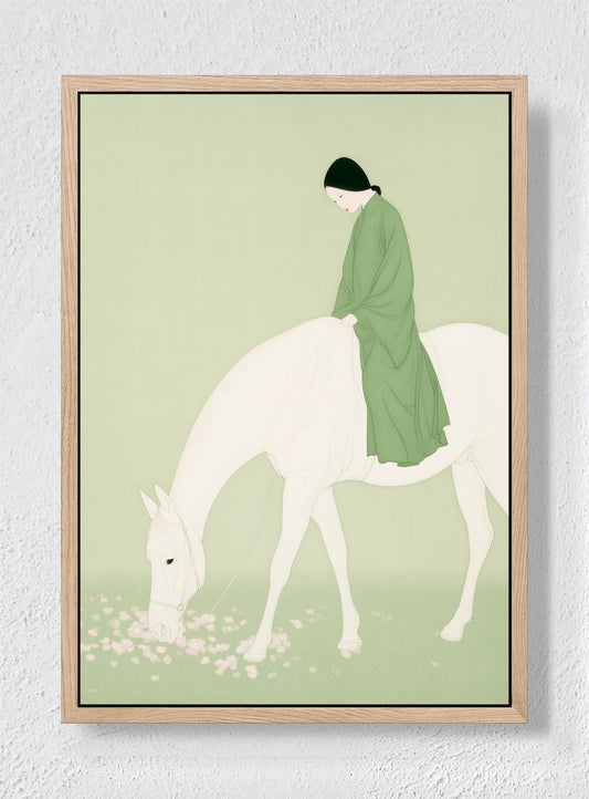 A QUIET RIDE THROUGH SPRING - Natural frame canvas