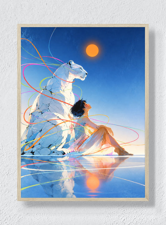 A QUIET SUN BESIDE THE WHITE BEAR - Natural Frame