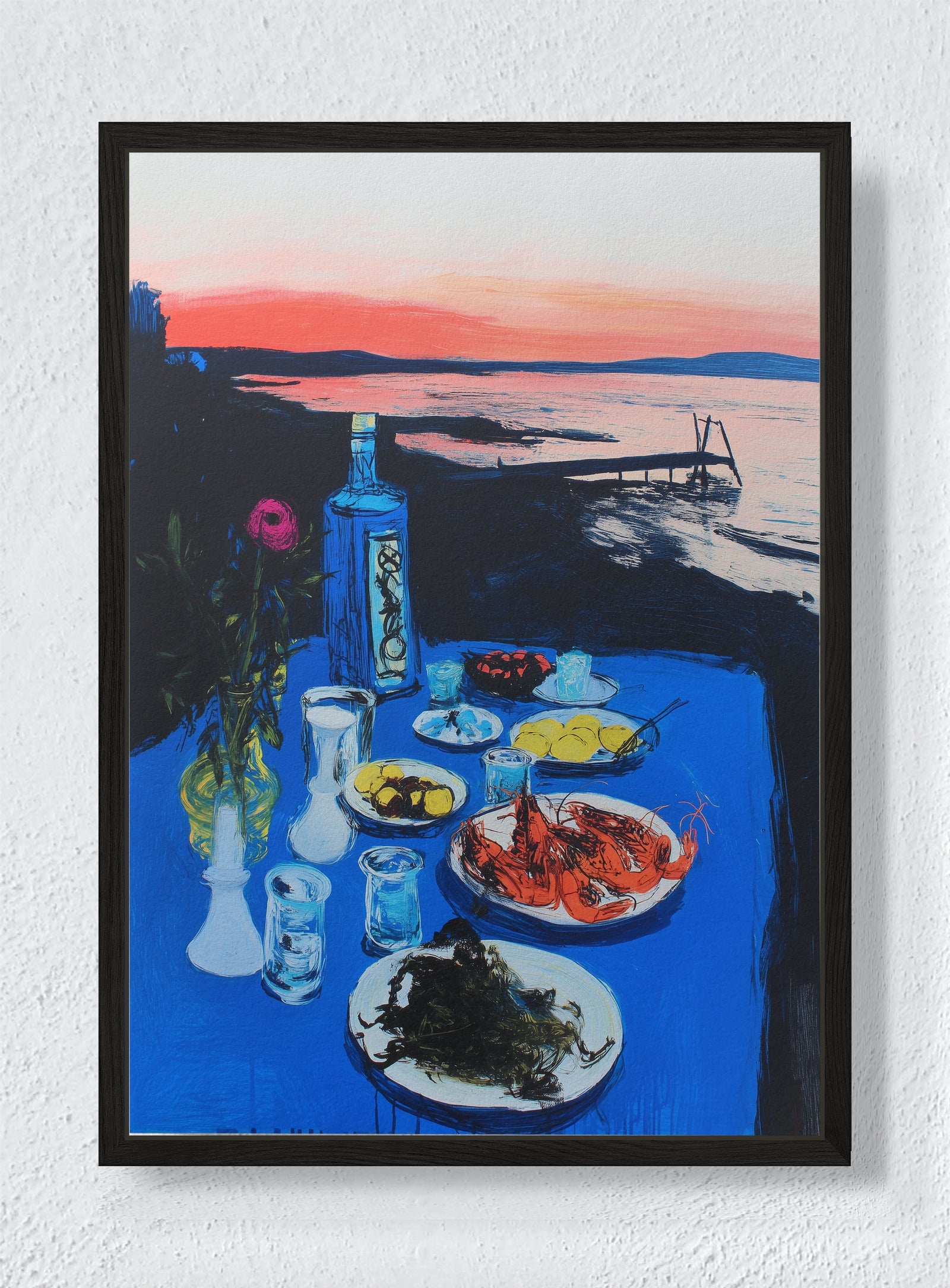 AL FRESCO EVENING - Black frame canvas