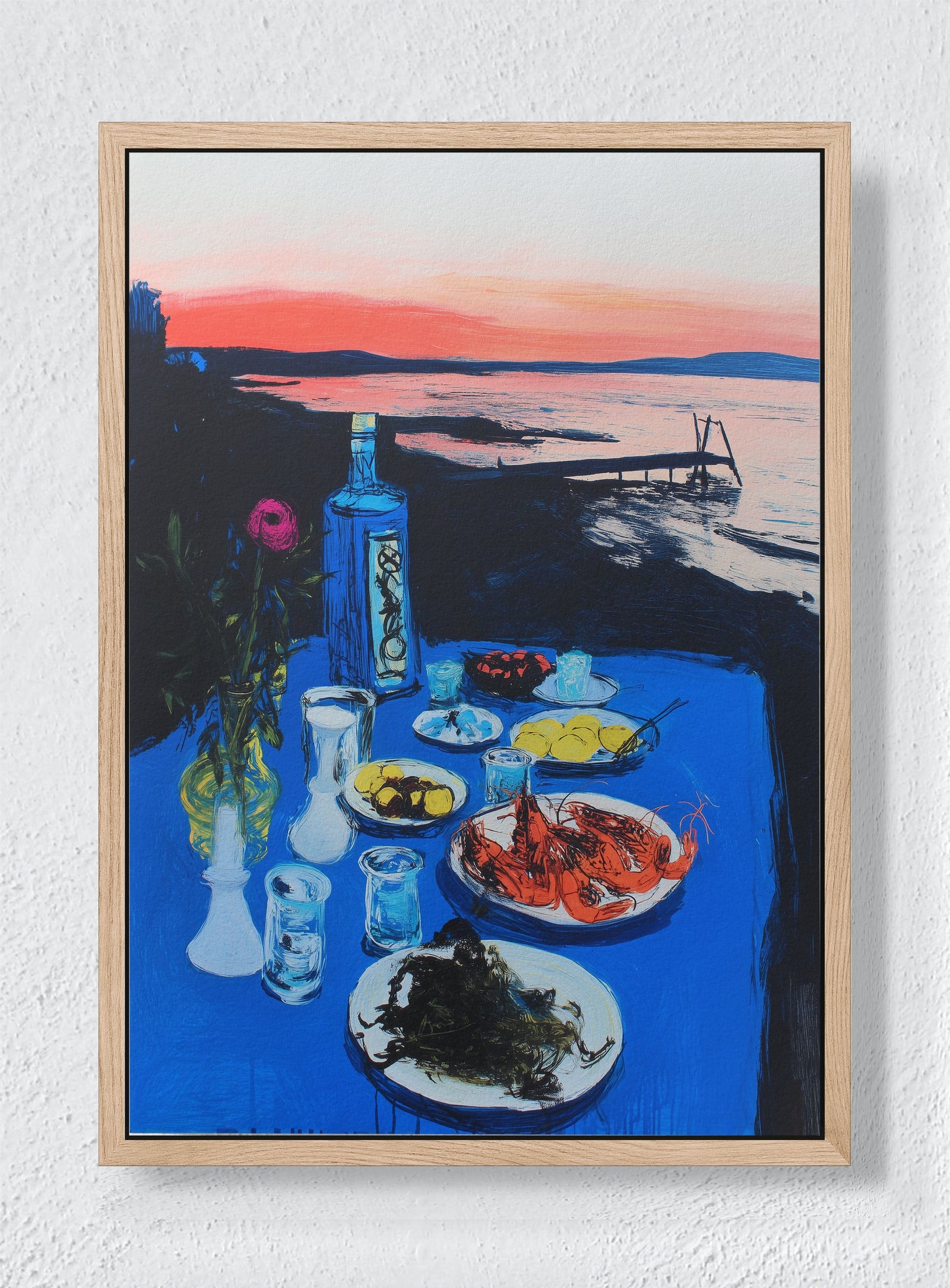 AL FRESCO EVENING - Natural frame canvas