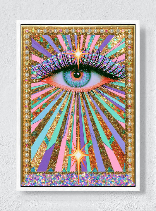 AN EYE FULL OF SUNSHINE - White frame canvas