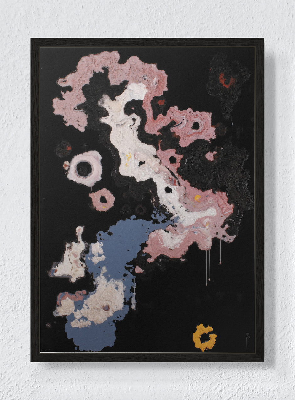 ANOTHER GALACTIC LEAK - Black frame canvas