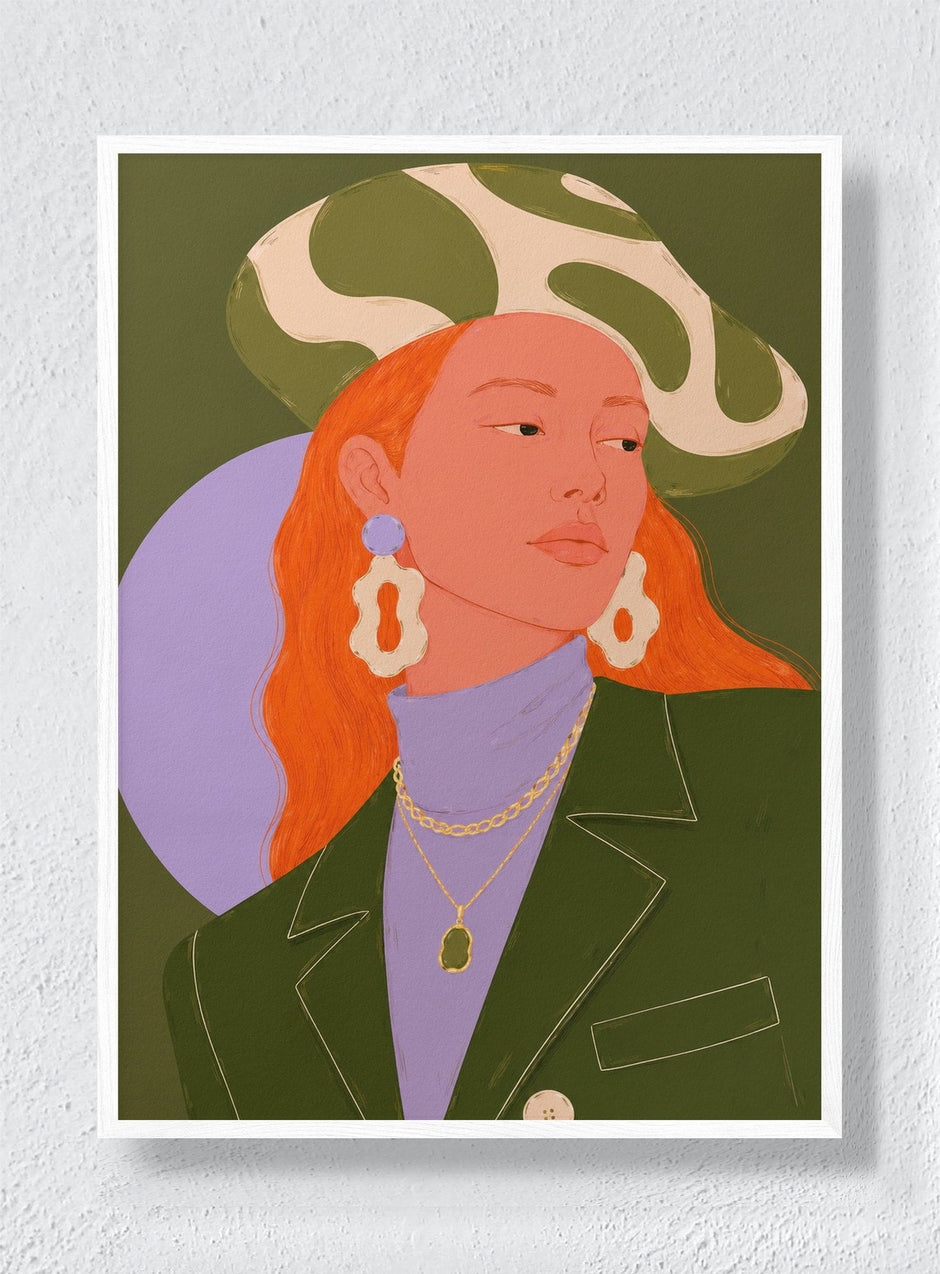 OLIVE & FLAME - White Frame