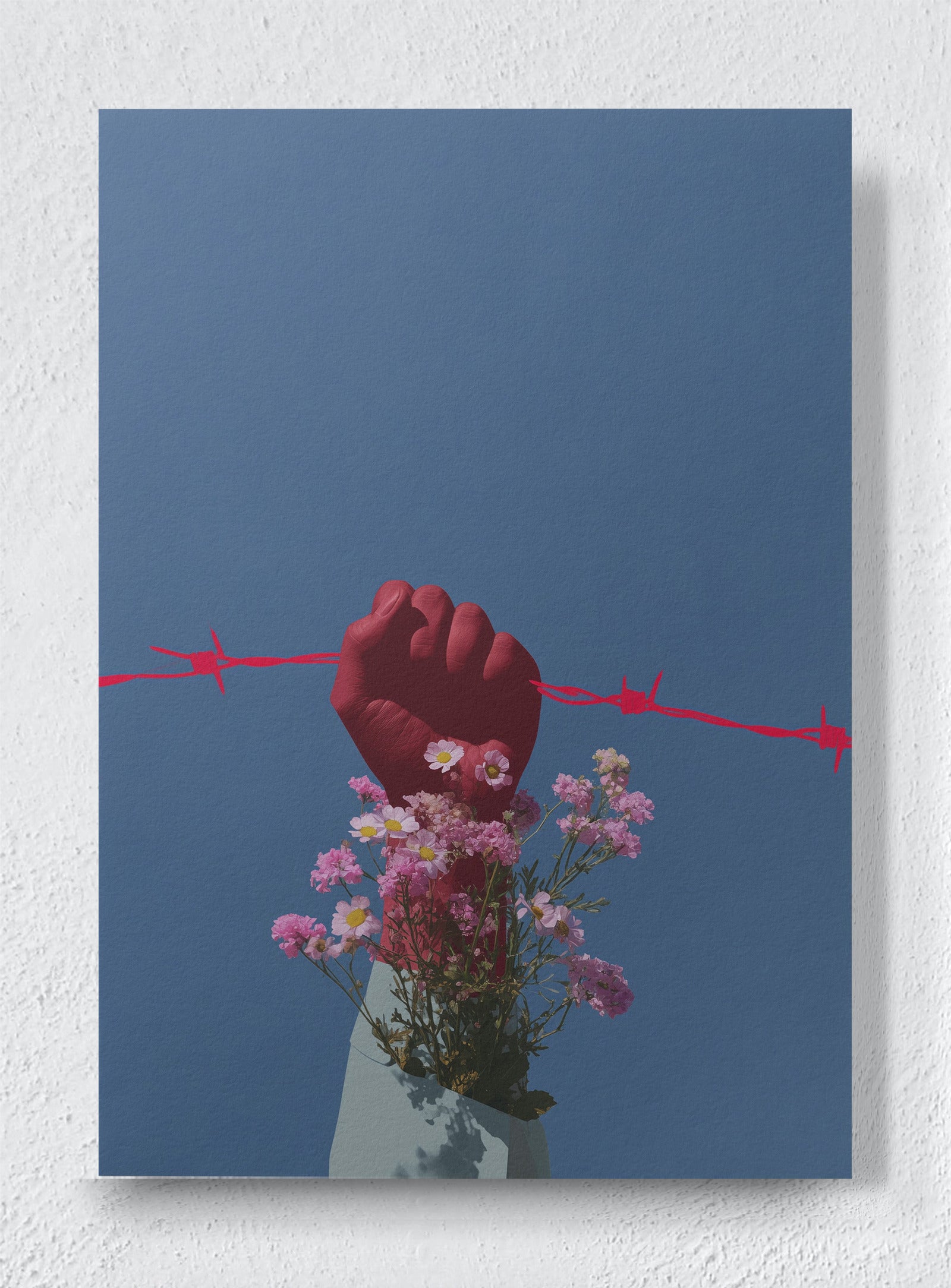BLOOM AGAINST BARBS - Unframed canvas