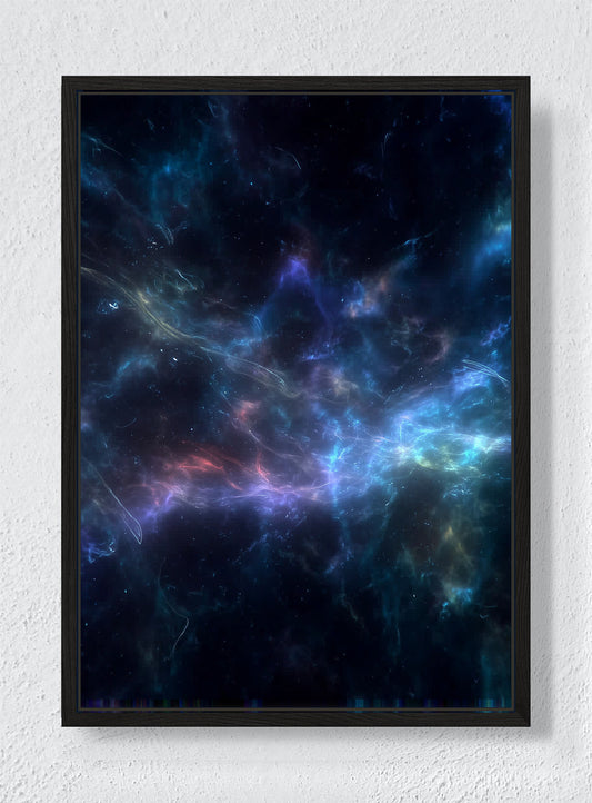 THE NEBULA HOLDS ITS BREATH - Black frame canvas