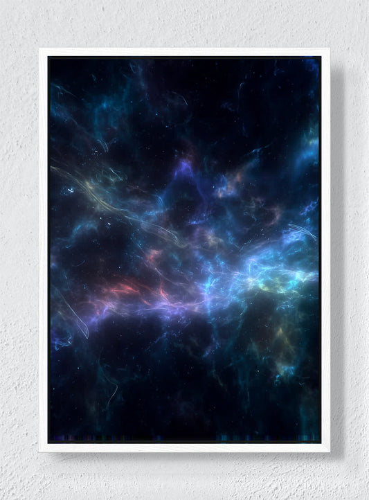 THE NEBULA HOLDS ITS BREATH - White frame canvas