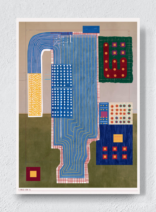 BLUE ROUTES THROUGH THE CITY - Unframed canvas