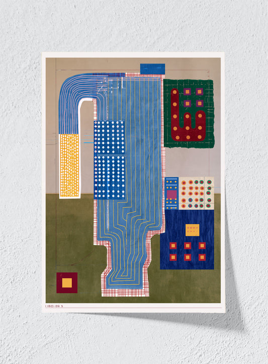 BLUE ROUTES THROUGH THE CITY - Unframed