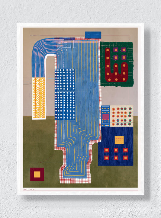 BLUE ROUTES THROUGH THE CITY - White Frame