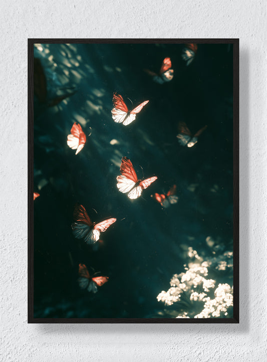 BUTTERFLIES AFTER DARK - Black Frame