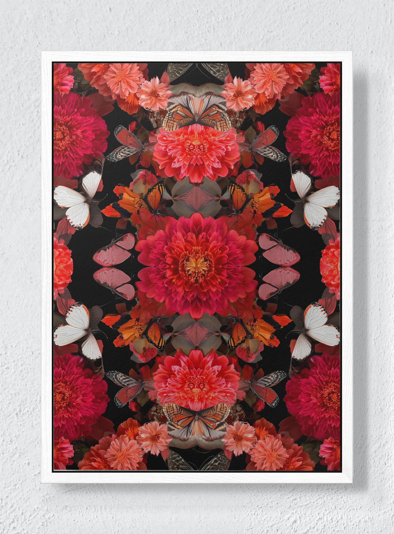 BUTTERFLY CATHEDRAL - White frame canvas