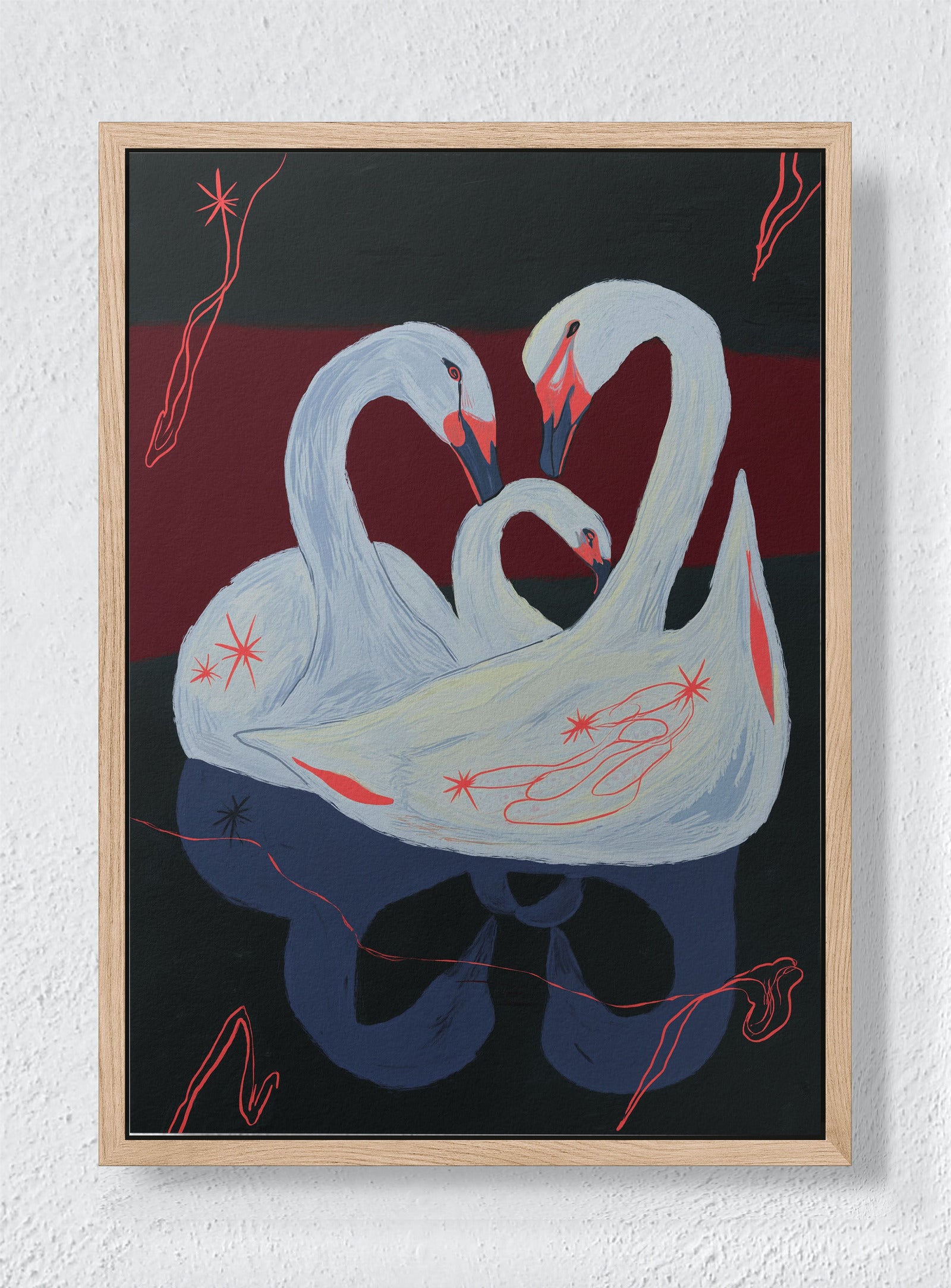CELESTIAL EMBRACE - Natural frame canvas
