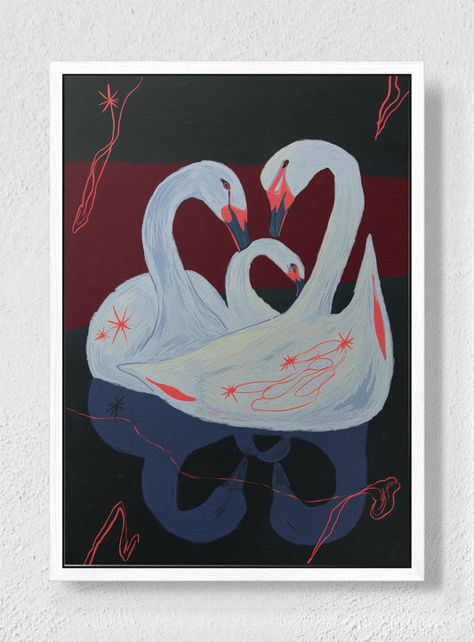 CELESTIAL EMBRACE - White frame canvas