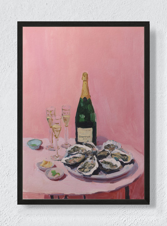 CHAMPAGNE AFTER EVERYTHING - Black frame canvas